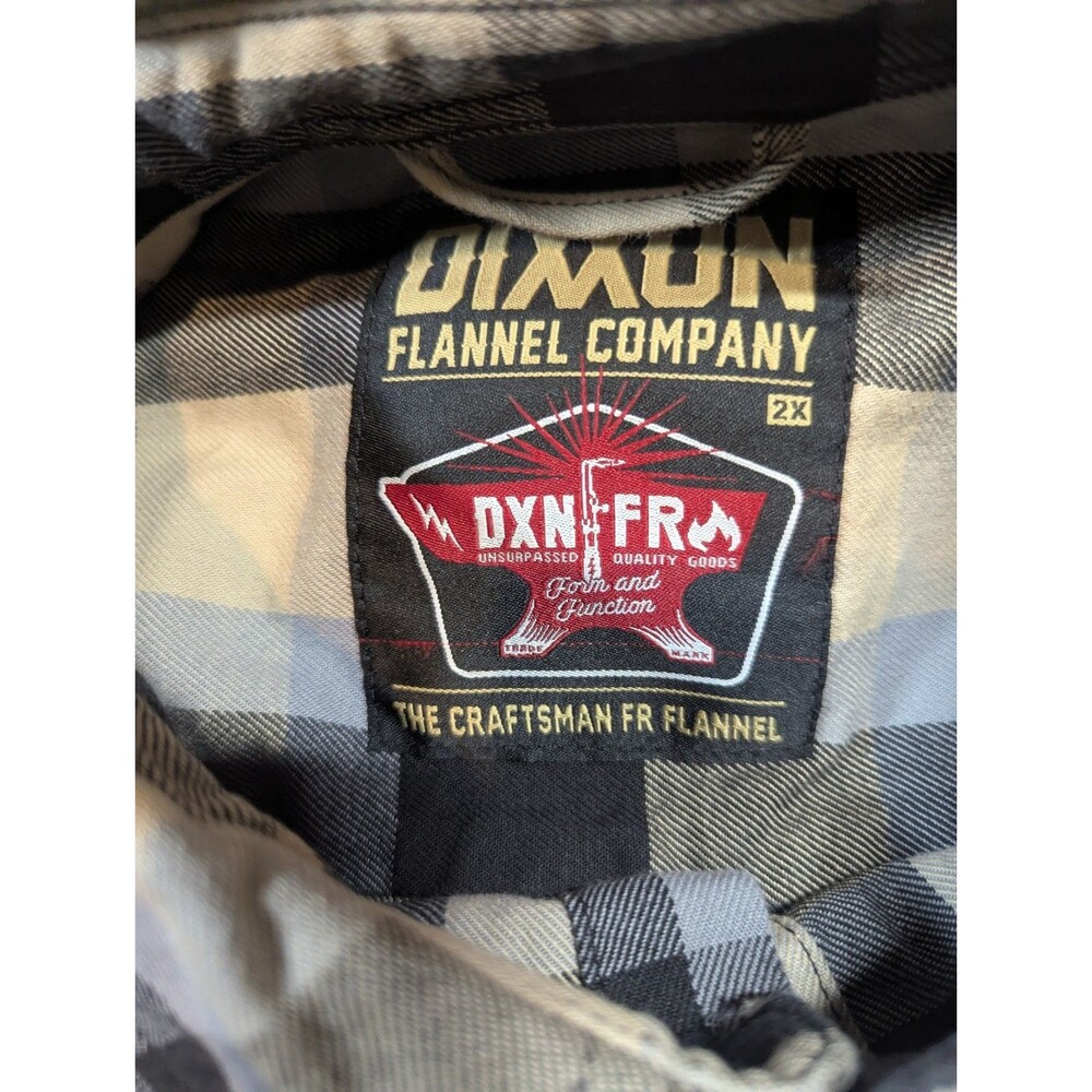 Dixxon Flannel FR The Craftsman Button Down Shirt Men's Size 2X Black Tan XXL - Picture 5 of 7